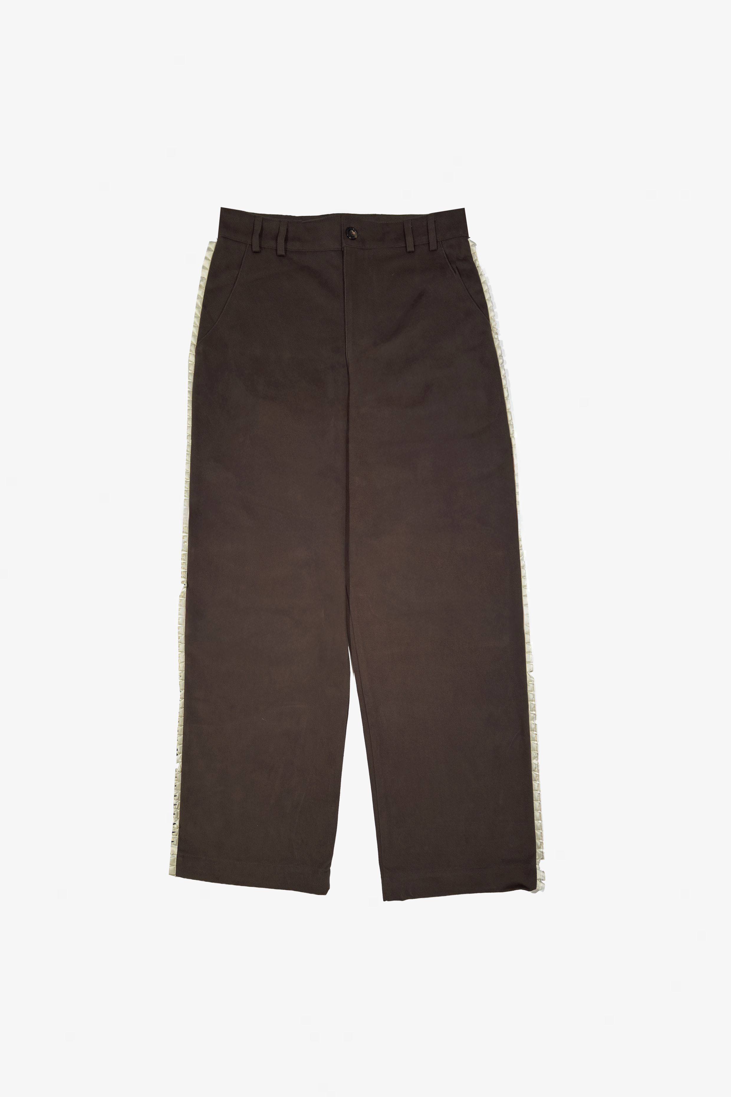 Box Pleat Trim Trouser Brown