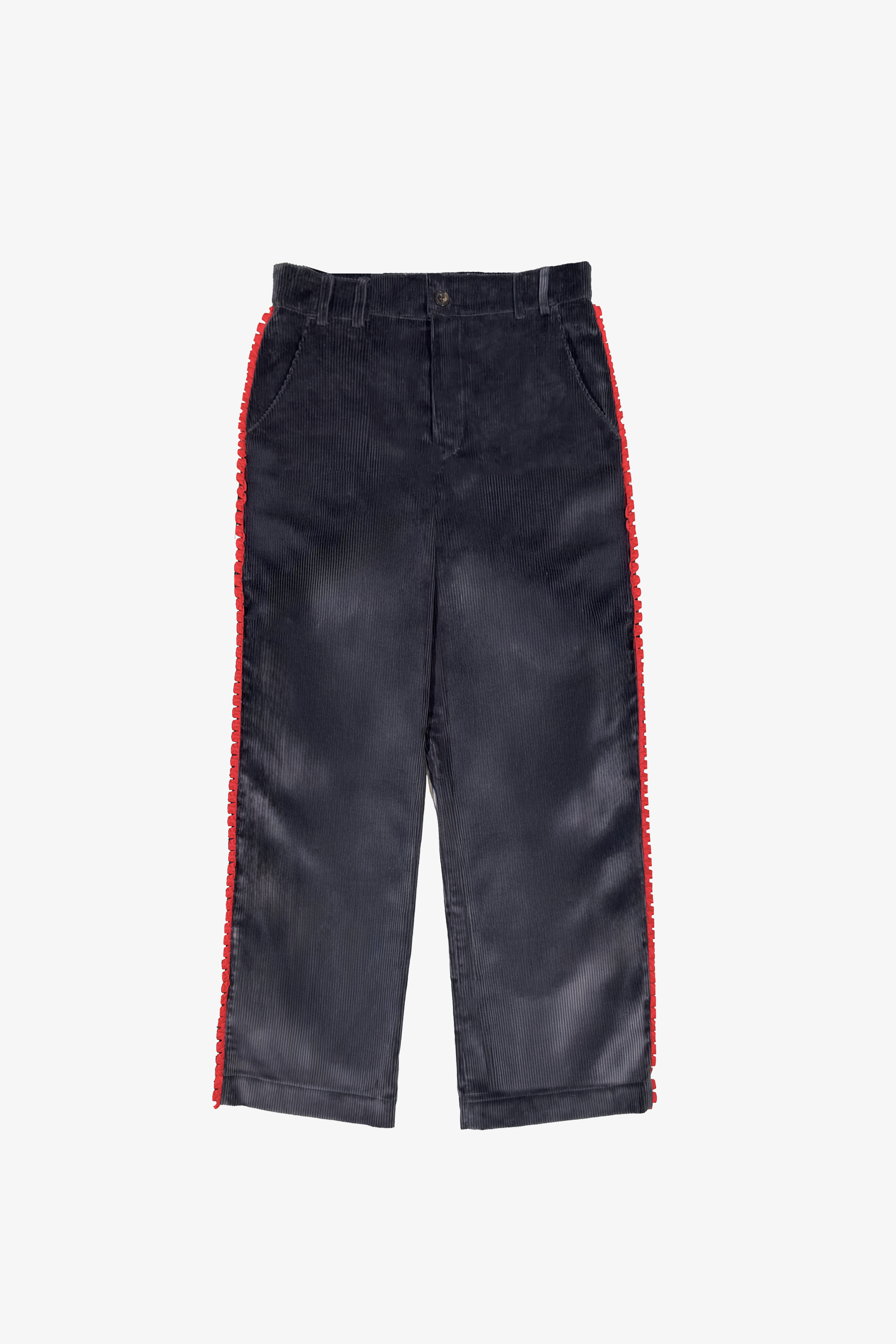 Box Pleat Trouser Grey Corduroy