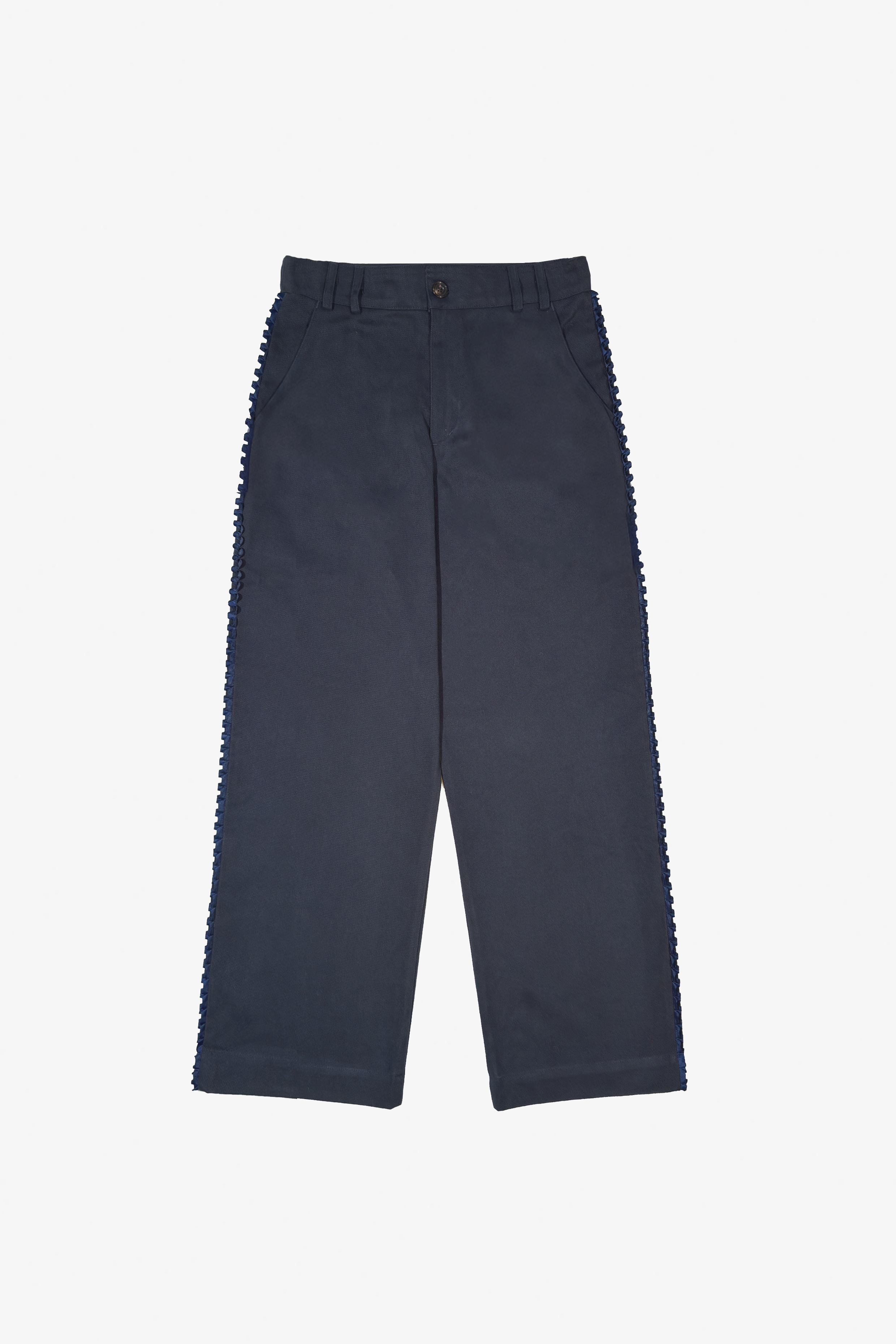 Box Pleat Trim Trouser Navy