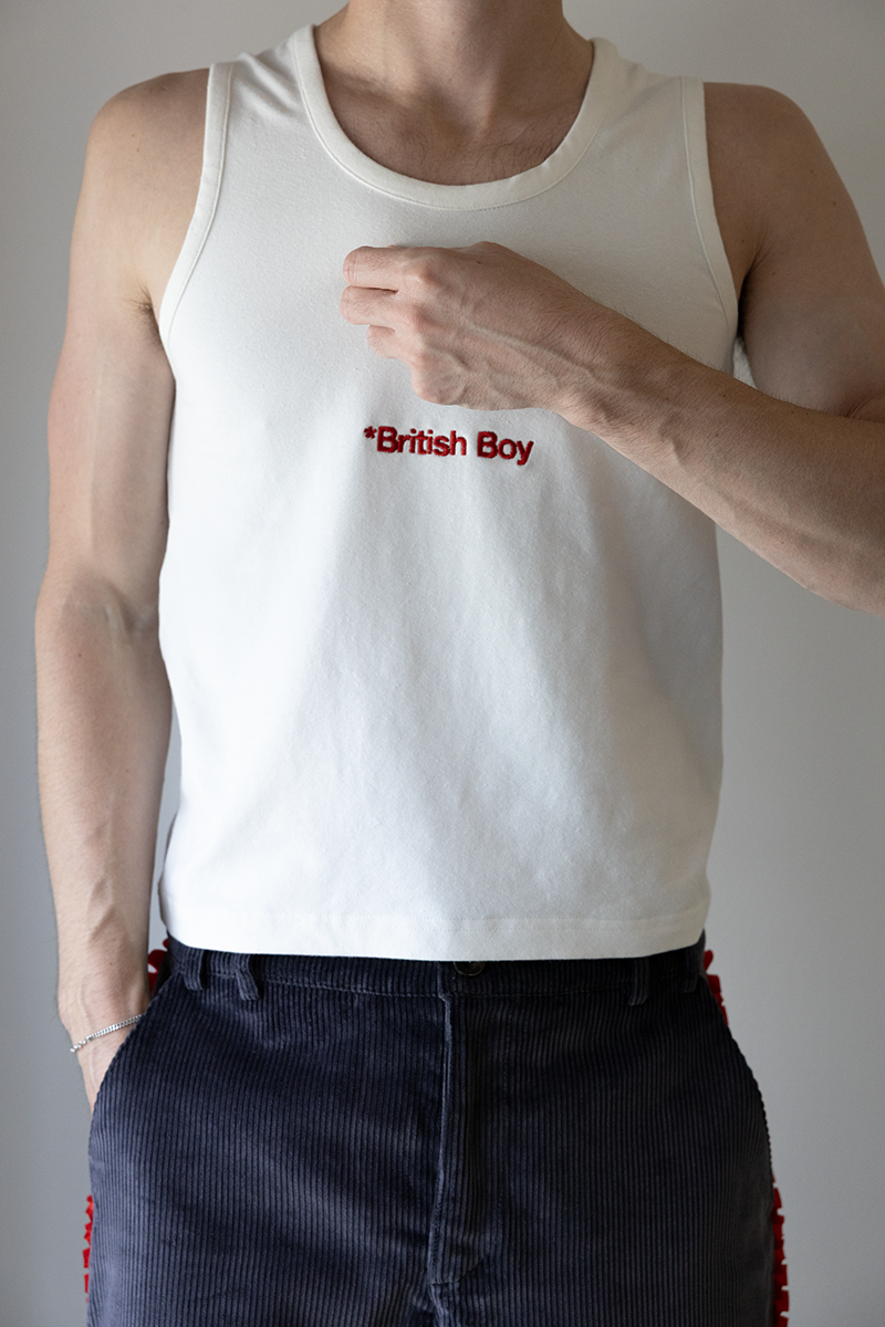 *British Boy Vest White