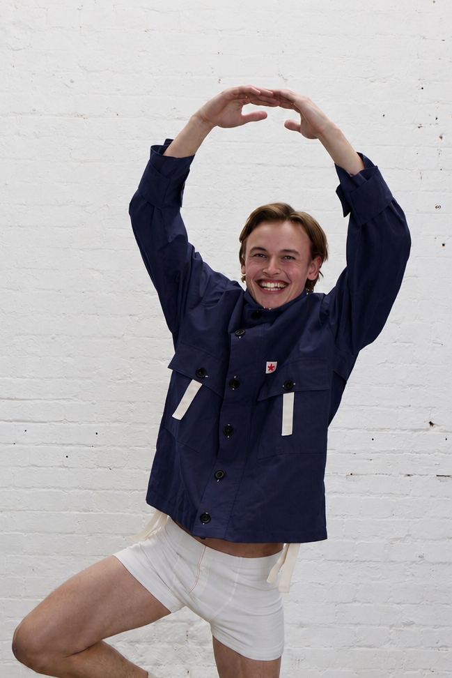 Asterisk Raincoat Navy
